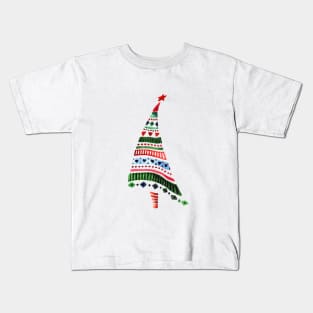 Watercolor decorative christmas tree Kids T-Shirt